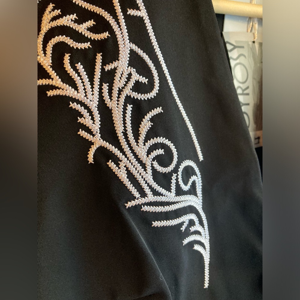 NWT Oyrosy black embroidered western jumpsuit sz. 6 - Picture 6 of 8